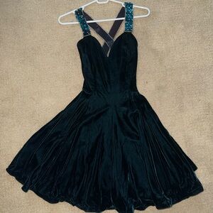 Betsy & Adam Teal Velvet Dress